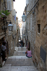 steps down into the old city from the cable car