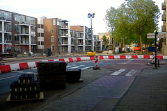 Work on the crossing of the Langegracht and Klokpoort in Leiden