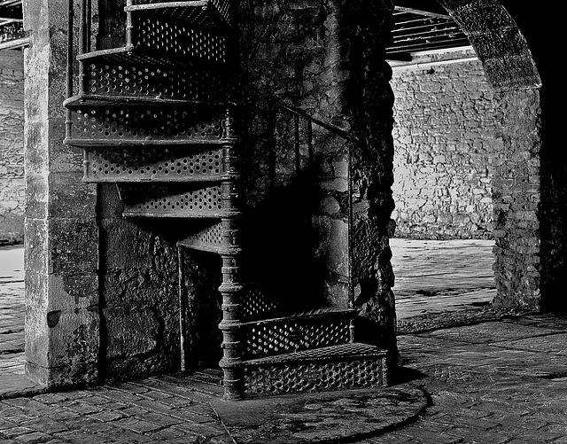 Very old iron stairway. XIX century.