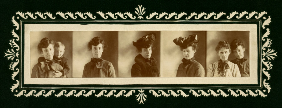 Woman with Son and Mother in Five Poses