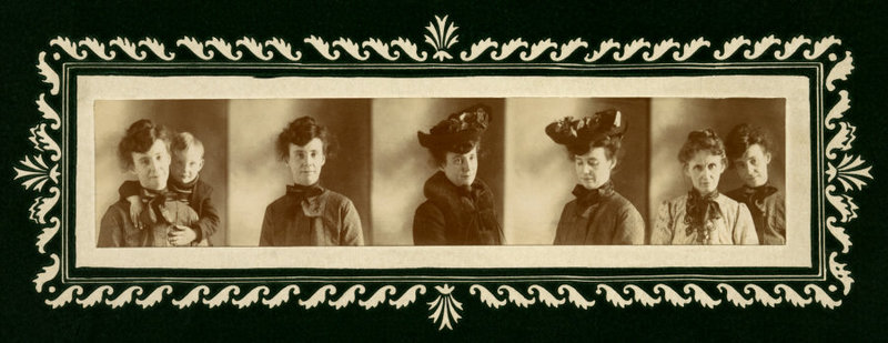 Woman with Son and Mother in Five Poses