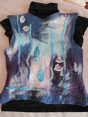 felted vest - blue