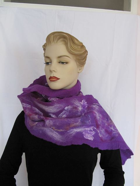 felted shawl - purple