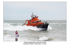High speed pass  - RNLI & Coastguard Joint Exercise - Seaford Bay - 6.7.2014