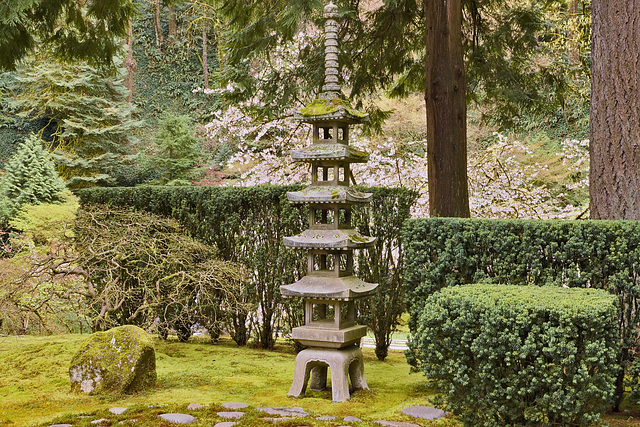 The Pagoda Stone Lantern – Japanese Garden, Portland, Oregon