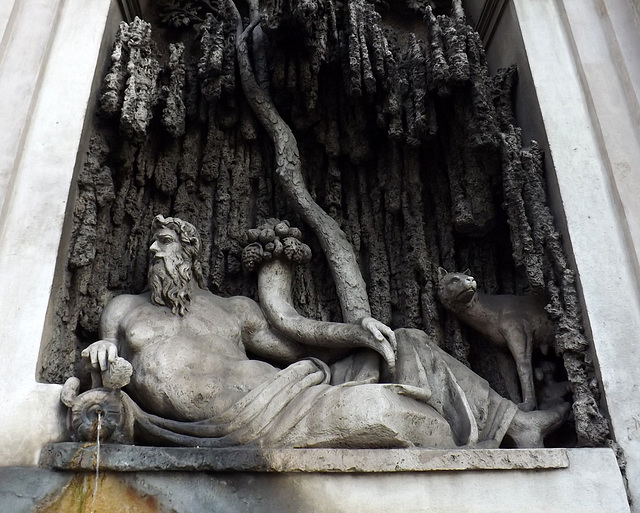 The River Tiber by Domenico Fontana, Quattro Fontane in Rome, July 2012