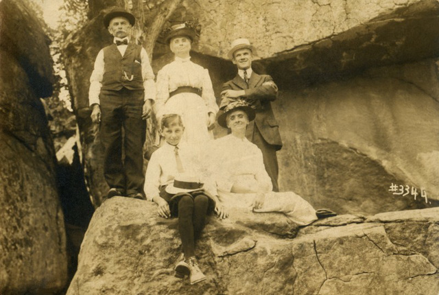 Family at Devil's Den, Gettysburg, Pa.