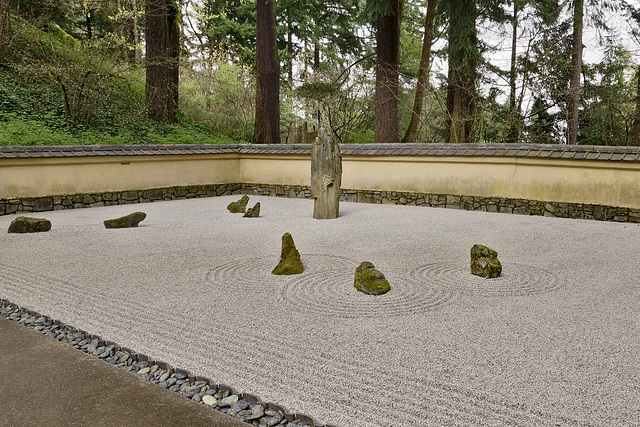 The Sand and Stone Garden – Japanese Garden, Portland, Oregon
