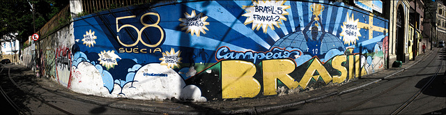 Graffiti about how Brazil managed in the world championship football