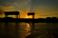 Sunset over Millbay Docks, Plymouth