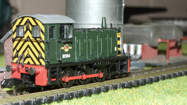 N Gauge Class 4 with tank farm behind