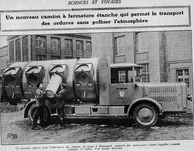 les premiers camions à poubelles modernes