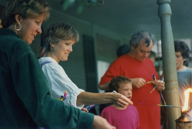 Sparklers on the Porch