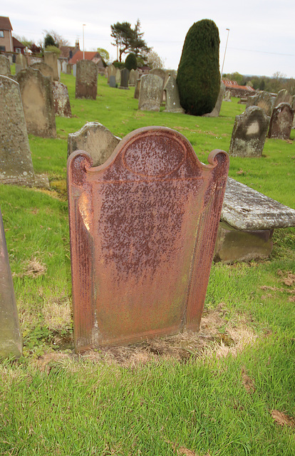 Early c19th cast iron memorial, Chirnside Kirk, Borders, Scotland