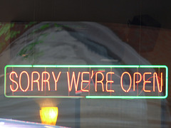 sorry we're open