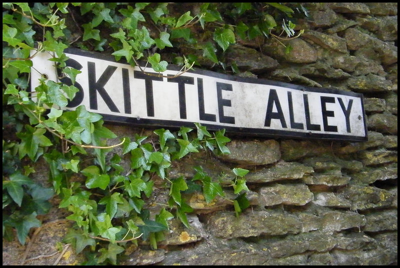 Skittle Alley street sign