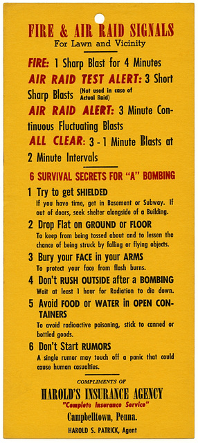 Fire and Air Raid Signals / Survival Secrets for "A" Bombing