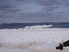 Glen Haven Ice, with hand