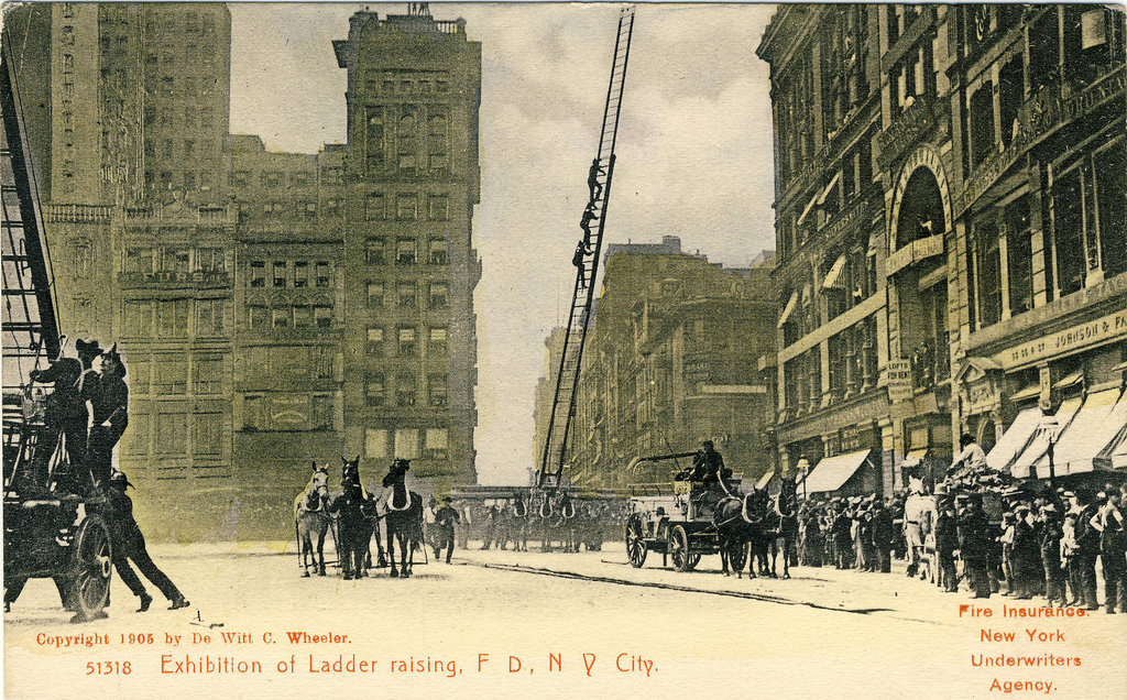 Exhibition of Ladder raising, F D, N Y City.