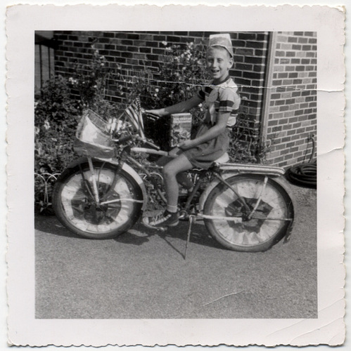 Boy Wins Tom Swift Book in Fourth of July Bike Parade in the 1950s