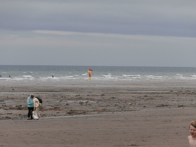 The flags were out to warn the surfers of rip tides