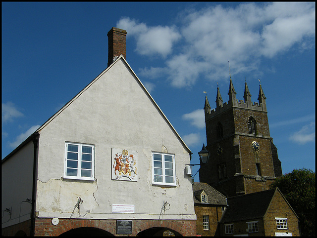 Deddington town hall and church