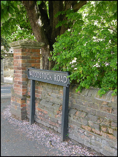 Woodstock Road sign