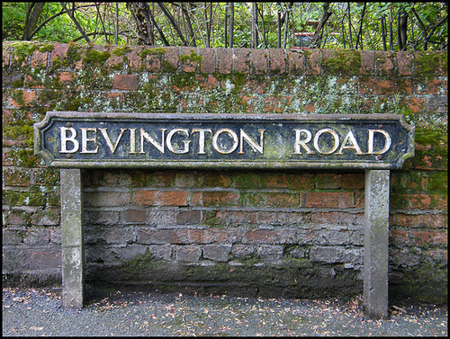 Bevington Road street sign