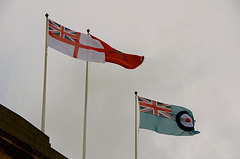Armed Forces flags over Stafford Guildhall