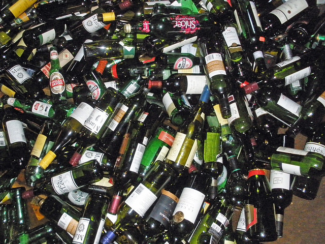 Contents of a bottle bank