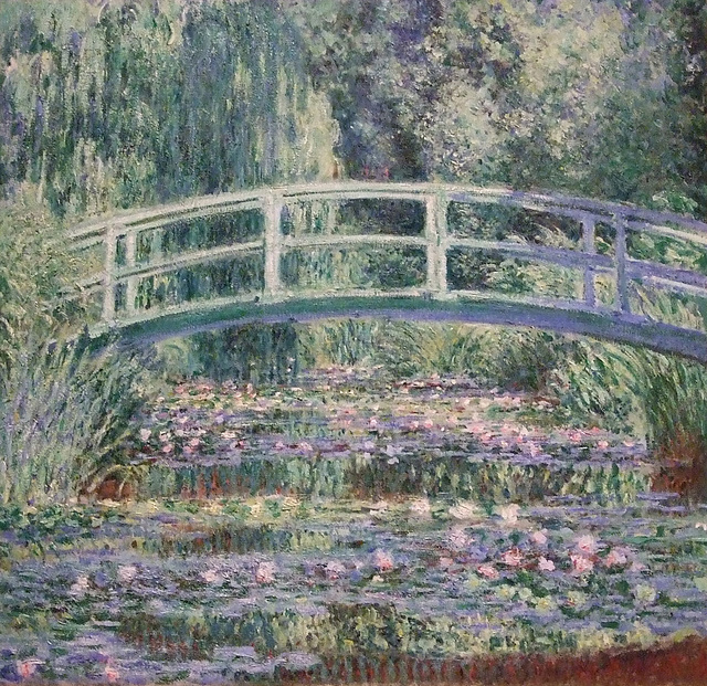 Detail of Water Lilies and Japanese Bridge by Monet in the Princeton University Art Museum, July 2011