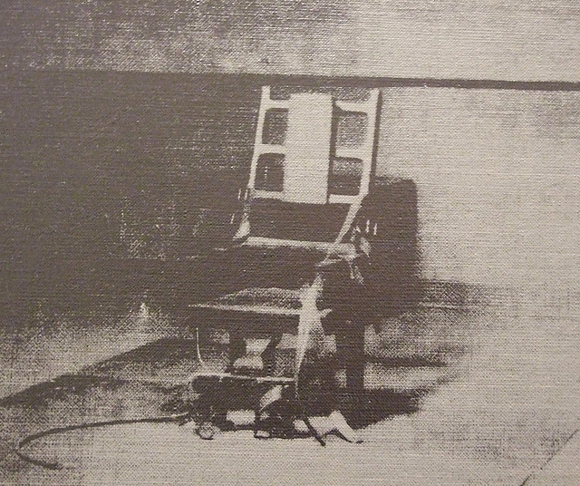 Detail of Electric Chair by Andy Warhol in the Philadelphia Museum of Art, January 2012