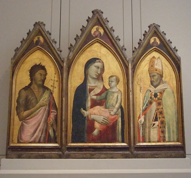 Altarpiece with the Virgin and Child and Saints John the Baptist and Giles by Bernardo Daddi in the Philadelphia Museum of Art, August 2009