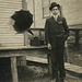 Young Man Posing with an Edison Cylinder Phonograph (Cropped)