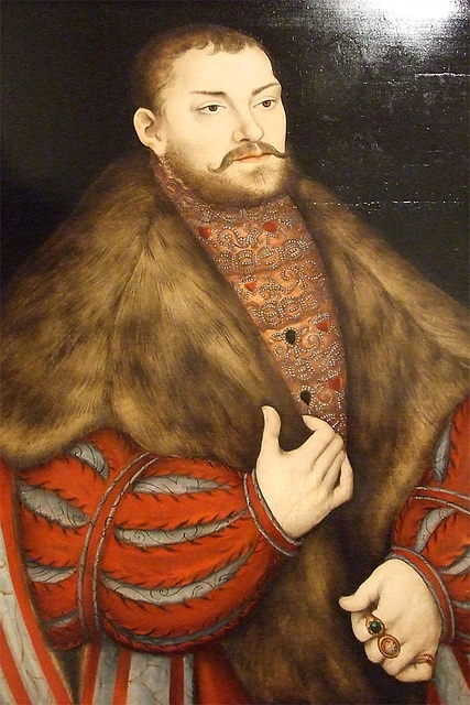 Detail of the Portrait of Joachim II, Elector of Brandenburg Attributed to Cranach in the Philadelphia Museum of Art, January 2012