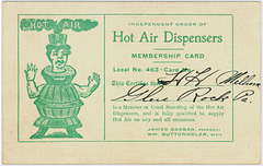 Independent Order of Hot Air Dispensers Membership Card