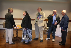 Line-up at the signing