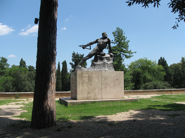 Statue of Enrico Toti, at the Borghese