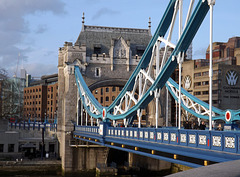 Detail of Tower Bridge in London, April 2013