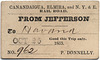 Canandaigua, Elmira, and N.Y.& E. Railroad Ticket 1853
