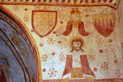 Le voile de Ste-Véronique (XIVe s) - Peinture murale de l'église de St-Céneri-le-Gérei - Orne