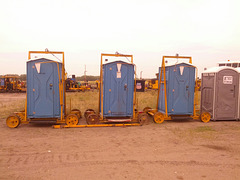 Rail portable potties