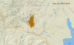 Quakes in the area of Mammoth, California, September 20, 2014