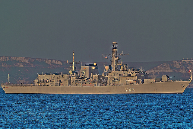 DUKE class Type 23 frigate HMS St Albans (F83) in Weymouth Bay