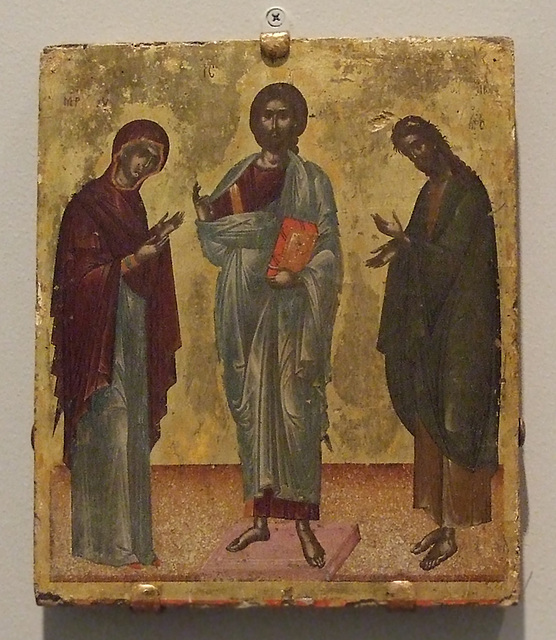 Deeisis: Christ Between Mary and John the Baptist Icon in the Princeton University Art Museum, July 2011