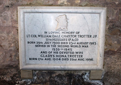 Memorial to Lt Col William Dale Chaytor Trotter JP, Staindrop Church, Durham