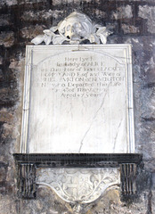 Memorial to Alice Evrton of Keverston, Staindrop Church, County Durham