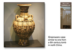 Greenware vase from north  China c6th century  - The Ashmolean Museum - Oxford - 24.6.2014