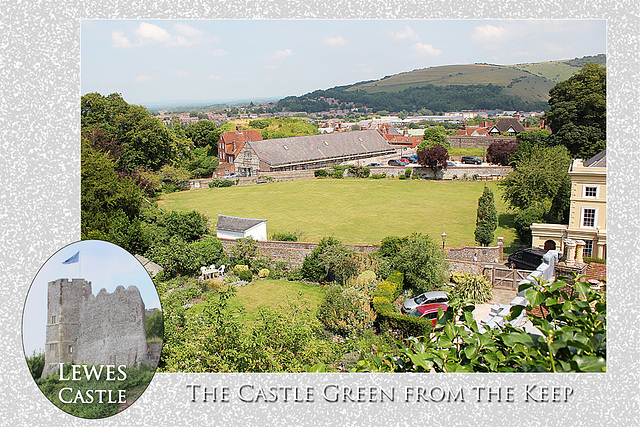 Lewes Castle - 23.7.2014 - the Castle Green from the Keep