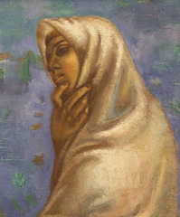 Detail of Girl with a Mask by Soriano in the Philadelphia Museum of Art, January 2012